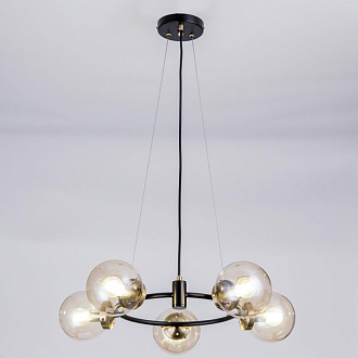 Люстра подвесная Citilux Планета CL105155 Венге+Бронза, диаметр 56 см.