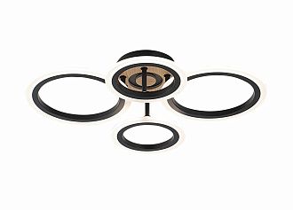 Люстра L470 x W370 x H110, мм, 60W 3000-6500K, BLACK (Черный) Rilon 3308/2+2 BLACK+WOOD