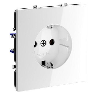 Розетка встраиваемая Voltum S70 с заземлением 16А, белый  пластик  VLS040101