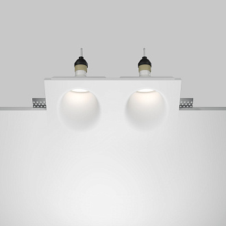 Встраиваемый светильник 24*12*6,5 см, 2*GU10, 12W, Maytoni Technical Gyps Modern DL002-WW-02-W белый, вр 12,5*24,5 см