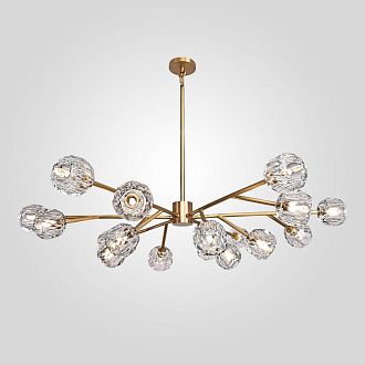 Люстра на штанге Boule De Cristal Round Chandelier 18 120*120*30 см, 18*G9*40W, ImperiumLoft 40.1218, Латунь