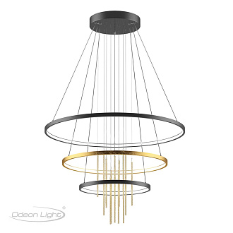 Светильник 81 см, 113W, 4000K Odeon Light Monica 3901/99L, черный-золото