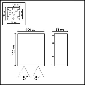 Уличный настенный светильник 12 см, 10W, 3000K, Odeon Light Nature Arrow 7188/10WL, черный