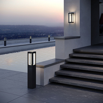 Уличный настенный светодиодный светильник Frame LED IP54 1527 TECHNO LED черный Elektrostandard