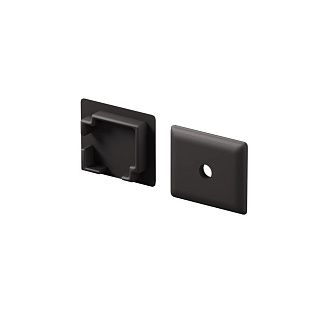 Комплект заглушек (для профиля 16×16) 2 шт., ALM-1616S-B-EC 642030, 1*2*2 см, Maytoni Led Strip 642030, Черный