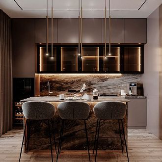 Подвесной светильник *2*60 см, 1*LED*3W, 4000K, Loft It Reed 10358/600 AB, Матовая латунь