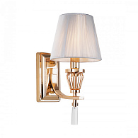 Бра Favourite Sade 2690-1W, D220*W160*H330, золотой гальваники, абажур из серой нити, декоративные элементы выполнены из прозрачного стекла