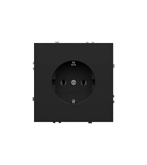 Розетка встраиваемая Voltum S70 с заземлением 16А, графит пластик Soft touch VLS040107