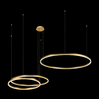 Светильник *100+80+60 см, 3*LED*151W, 3000К Loft It 10017/3L Ring, Золото