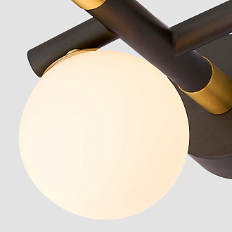 Бра 23*16*13 см, 5W, Favourite Sparrow 4324-1W черный, матовое золото, белое стекло