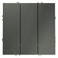 Выключатель встраиваемый Voltum S70 трехклавишный 10А, титан пластик Soft touch VLS030106