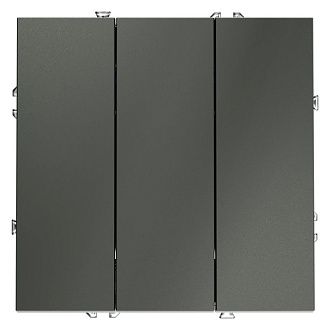 Выключатель встраиваемый Voltum S70 трехклавишный 10А, титан пластик Soft touch VLS030106