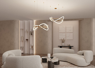 Светильник 80 см, 53W, 3000K, Maytoni Oasis MOD289PL-L53BS3K, латунь