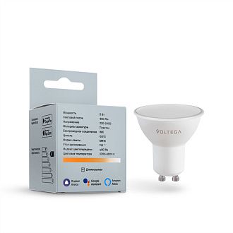 2425 Лампа светодиодная диммируемая Voltega Wi-Fi 5W 400Lm  GU10, 2700K-6500K MIX DIM
