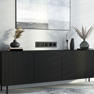 W0053108 Рамка на 5 постов Senso, черный, стекло soft-touch Werkel, 4690389214288