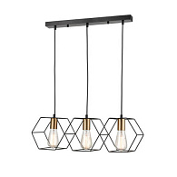 Подвесной светильник 20*59*144 см, 3*E27 черный, золото Vele Luce Luca VL6232P03