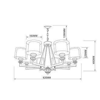 Подвесная люстра  92*128 см, 8*E27 хром Vele Luce Lotus VL1053L08