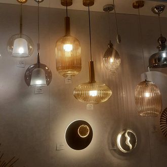 Подвесной светильник 20*150 см, E14, 1-2 м2 Odeon Light 4697/1 золото-янтарный
