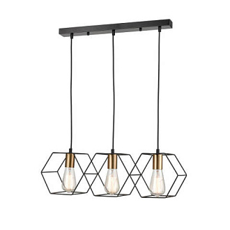 Подвесной светильник 20*59*144 см, 3*E27 черный, золото Vele Luce Luca VL6232P03