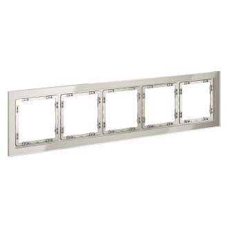 Рамка стеклянная Voltum S70 на 5 постов, кашемир, стекло Стекло/пластик  VLS110503