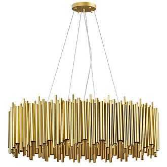 Подвесная люстра Brubeck Delightfull 100 OVAL 100*30*36 см, 25*G9*40W, ImperiumLoft 40.2785, Золотистый