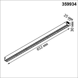 Cветильник  65,2*2,5*3 см, 1*LED*30W, 3000/4000/6000K, Novotech VECTOR PORT 359934, черный,