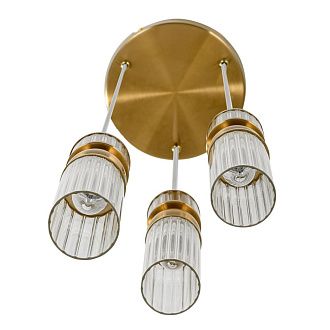 Подвес 22*22*222-222 см, 3*E14*40W, Lumion Denver LUM8276/3A, латунь