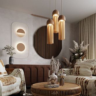 Подвесной светильник 12 см, Odeon Light 7073/1, бежевый-пробка
