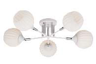 Люстра Ø600 x H225, мм, 5*40W (200W), WT+CH (Белый+Хром) Rilon 4737/5 WT+CH