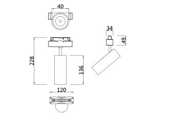 Светодиодный светильник 7W, 4000K Maytoni Track Lamps TR019-2-7W4K-B черный