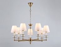 Подвесная люстра с абажурами и хрусталем **44-113 см, 7*E14*40W, K, Ambrella Light High Light LH71023, латунь