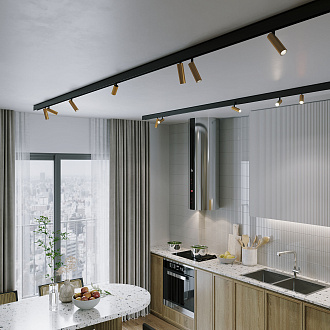 Трековый светильник LED 14W, 2700~6500 К, 15,8*18,4*3,5 см, латунь, Elektrostandard Slim Magnetic 85056/01