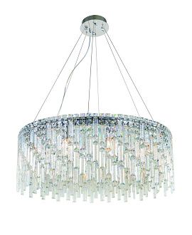 Люстра Ø800 x H300(1600), мм, 12*40W (480W), CHROME+CLEAR (Хром + Прозрачный Хрусталь) NewRgy 6073R/12A CHROME+CLEAR