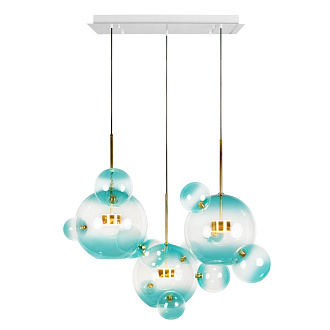 Подвесной светильник 120*60*68 см, 3*LED*10W LOFT IT Bolle 2027-S3 Blue золото