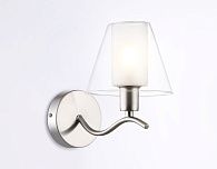 Бра со стеклянным плафоном 23*14*20- см, 1*E14*40W, K, Ambrella Light High Light LH57085, никель