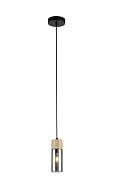 Подвесной светильник Ø100 x H800, мм, 1*40W, BLACK+WOOD(Чёрный+Дерево) Rilon 74803/1P BLACK+WOOD