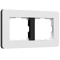 W0023068 Рамка на 2 поста Split, белыйчерный, soft-touch Werkel, 4690389208225