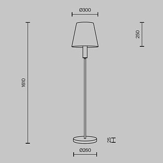 Торшер *30*-161 см, 1*E27*60W, Maytoni Lira MOD483FL-01BS, Латунь