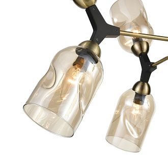 Потолочная люстра Vele Luce Sereno VL2194L08, диаметр 78 см, черный-латунь