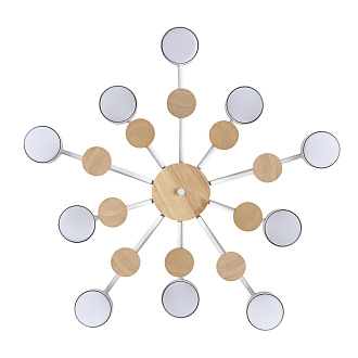 Потолочный светильник 69*20 см, 10*GX53 Lumion Rondo 8196/10C белый,дерево