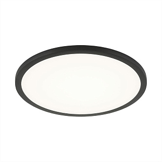 Светильник, 14 см, 15W, 3000К, черный, теплый свет, Citilux Омега CLD50R152, встраиваемый LED, вр 12,5 см