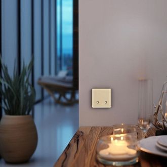 Радиовыключатель сенсорный HiTE PRO SN-R2 (бежевый, закругленные углы) HPSW-SNR2-BG