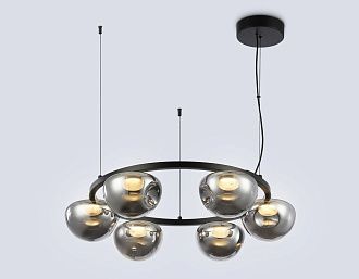 Подвесной светодиодный светильник **17,5- см, **W, 3000K, Ambrella Light High Light LH12003, черный, золото