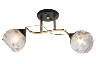 Люстра L500 x W150 x H230, мм, 2*40W (80W), AB+BK (Бронза + Черный) Rilon 3766/2 AB+BK