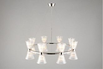 Подвесная люстра 85*70-170 см, 16*E14, 40W, Aployt Elinor APL.801.13.16, хром
