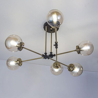 Люстра на штанге Citilux Планета CL105165 Бронза+Венге, диаметр 75 см