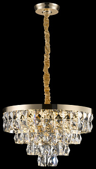 Каскадная люстра 50*108 см, 12*E14, 480W, Wertmark CASSIA WE102.12.303 золотой