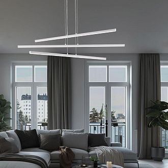 Люстра подвесная с пультом 120*13/120 см, LED 110W 3000-5500K Citilux Trent CL203730 белый