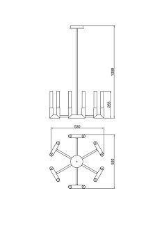 Люстра *53*100 см, 12*LED*3W, K, Lucia Tucci Flop FLOP 3390.12 chrome, хром