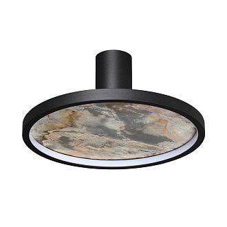 Настенно-потолочный светильник 32*15 см, LED 1*25W, 3000 К, Odeon Light Stoflake 5078/25L, матовый черный/серо-бежевый